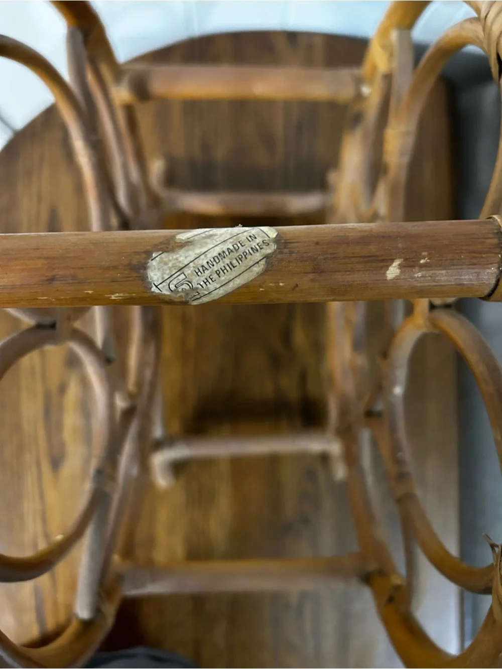 Vintage Rattan Wine Bottle Holder - Golden Brown